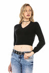 WP233 Women's Sweater, Knit Sweater in a Cropped Cut