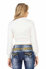 WP233 Women's Sweater, Knit Sweater in a Cropped Cut