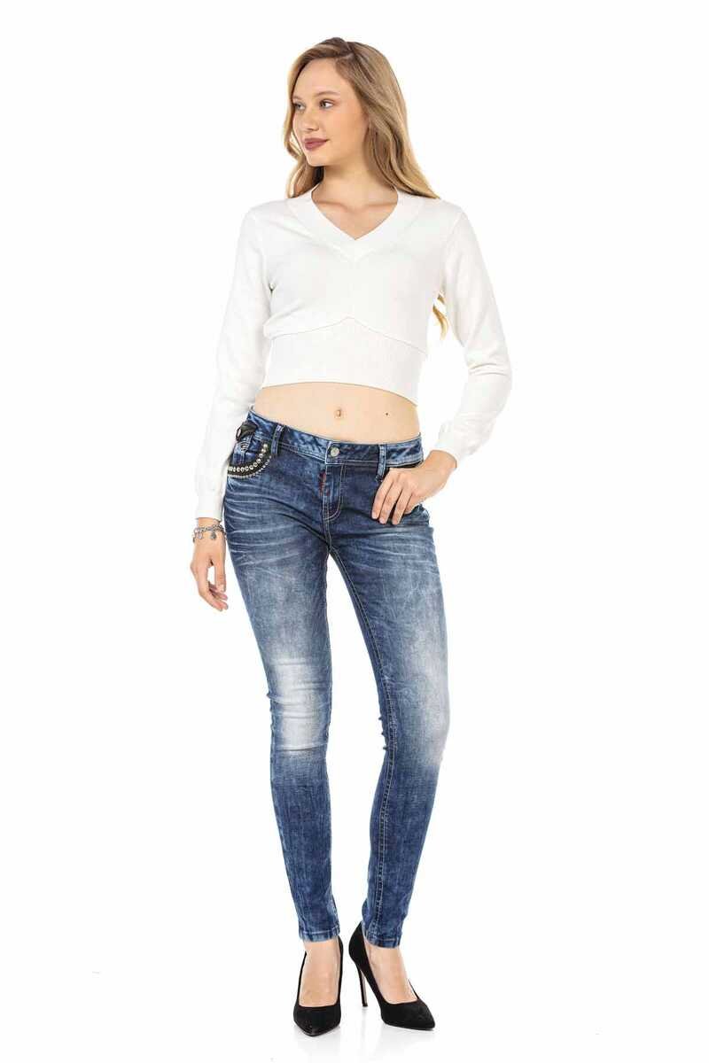 WP233 Women's Sweater, Knit Sweater in a Cropped Cut
