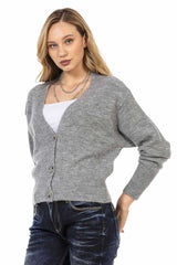 WP235 Women's Sweater Cardigan with Deep V-Neck