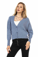 WP235 Women's Sweater Cardigan with Deep V-Neck