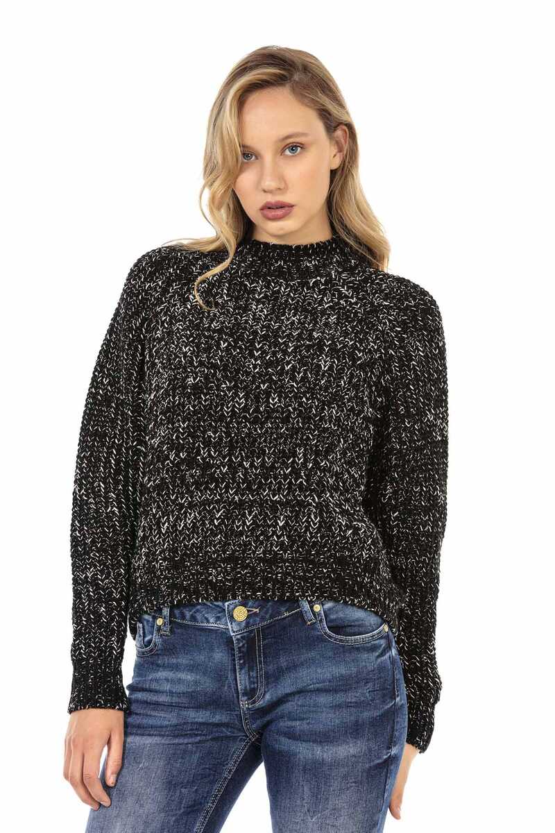 WP237 Women's Sweater Knit Sweater in Melange Design