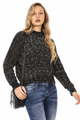 WP237 Women's Sweater Knit Sweater in Melange Design