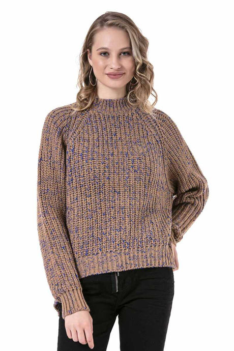 WP237 Women's Sweater Knit Sweater in Melange Design