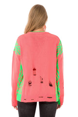 WP241 Women's knitted sweater in trendy used design
