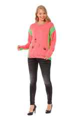 WP241 Women's knitted sweater in trendy used design