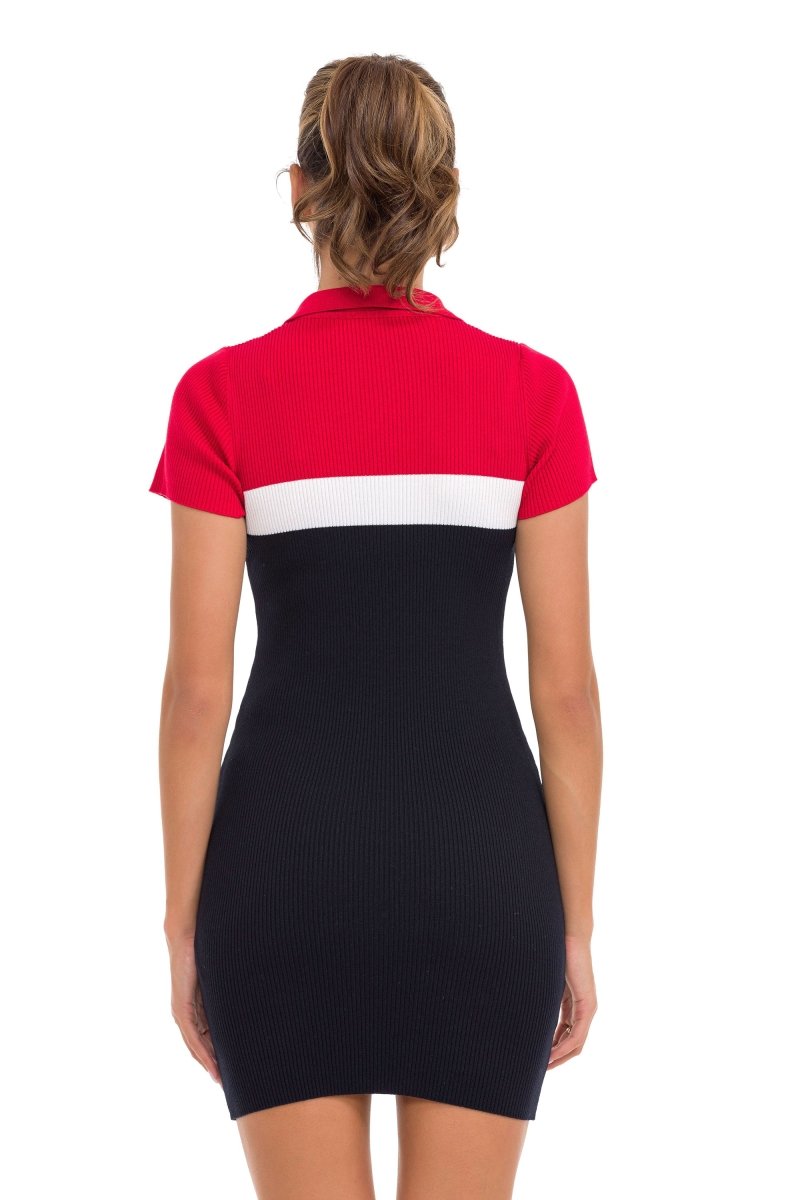 WP256 Women's striped knit dress