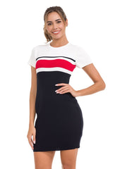 WP257 Women's sweater striped knit dress
