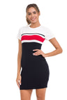 WP257 Women's sweater striped knit dress