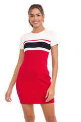 WP257 Women's sweater striped knit dress