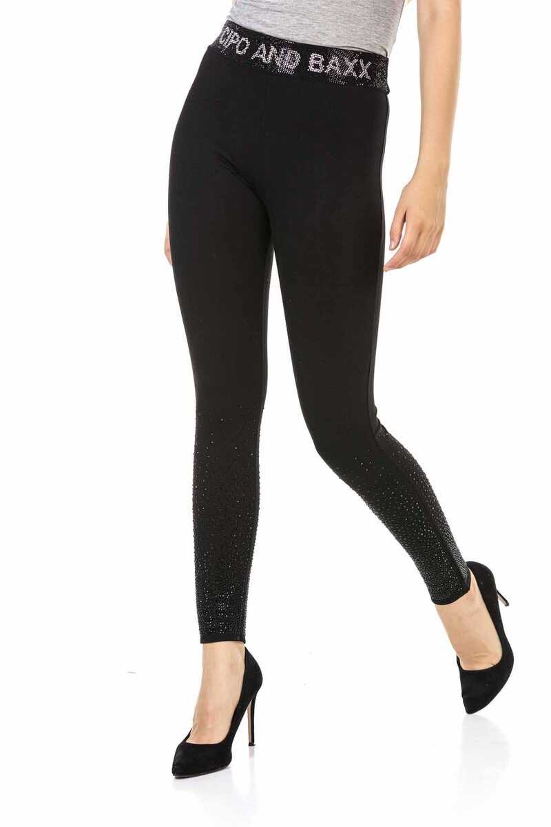 WR141 Women's leggings with a great glitter waistband