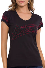 WT337 Women's glitter-look T-shirt