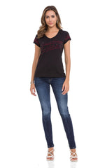 WT337 Women's glitter-look T-shirt