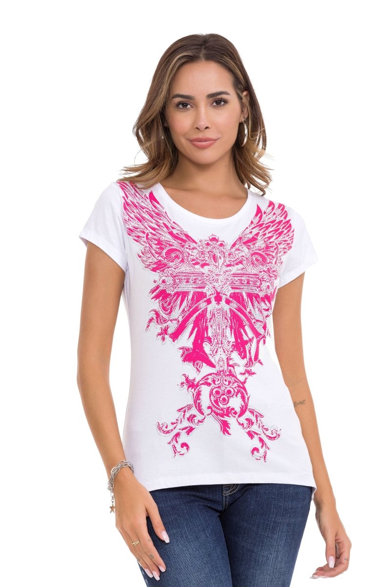WT341 Women's T-shirt with shiny stone angel