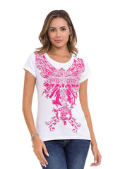 WT341 Women's T-shirt with shiny stone angel