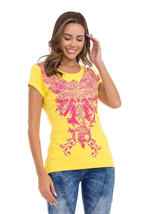 WT341 Women's T-shirt with shiny stone angel