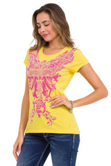 WT341 Women's T-shirt with shiny stone angel