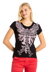 WT341 Women's T-shirt with shiny stone angel