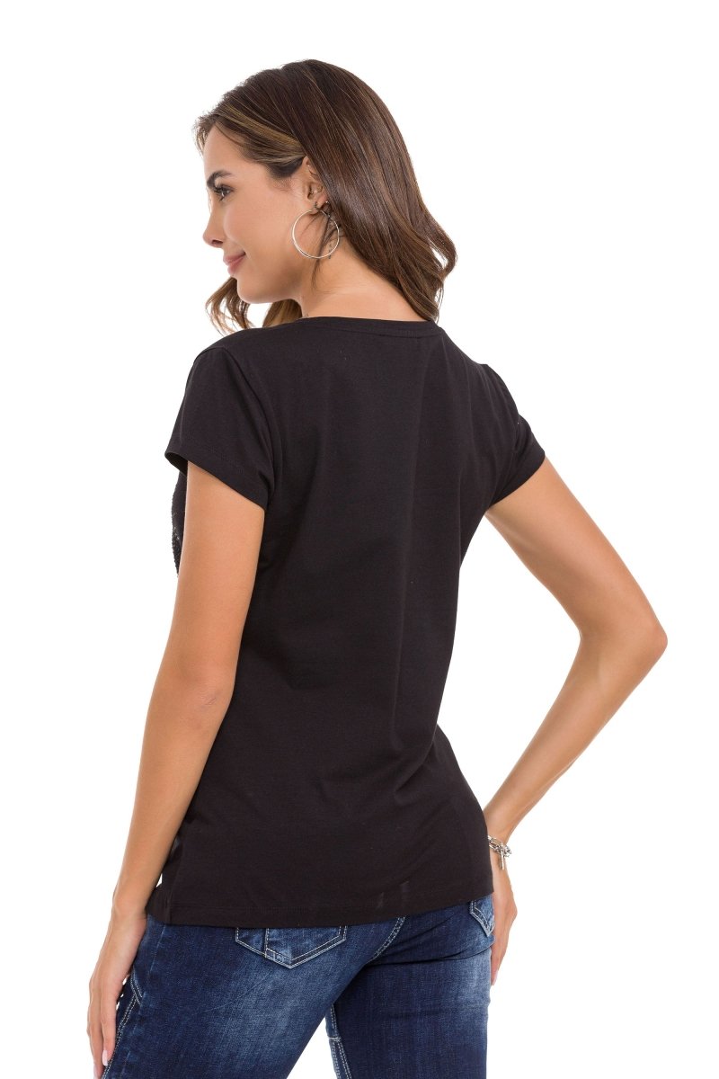 WT342 Women's T-shirt with stone foil print