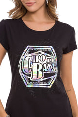 WT342 Women's T-shirt with stone foil print