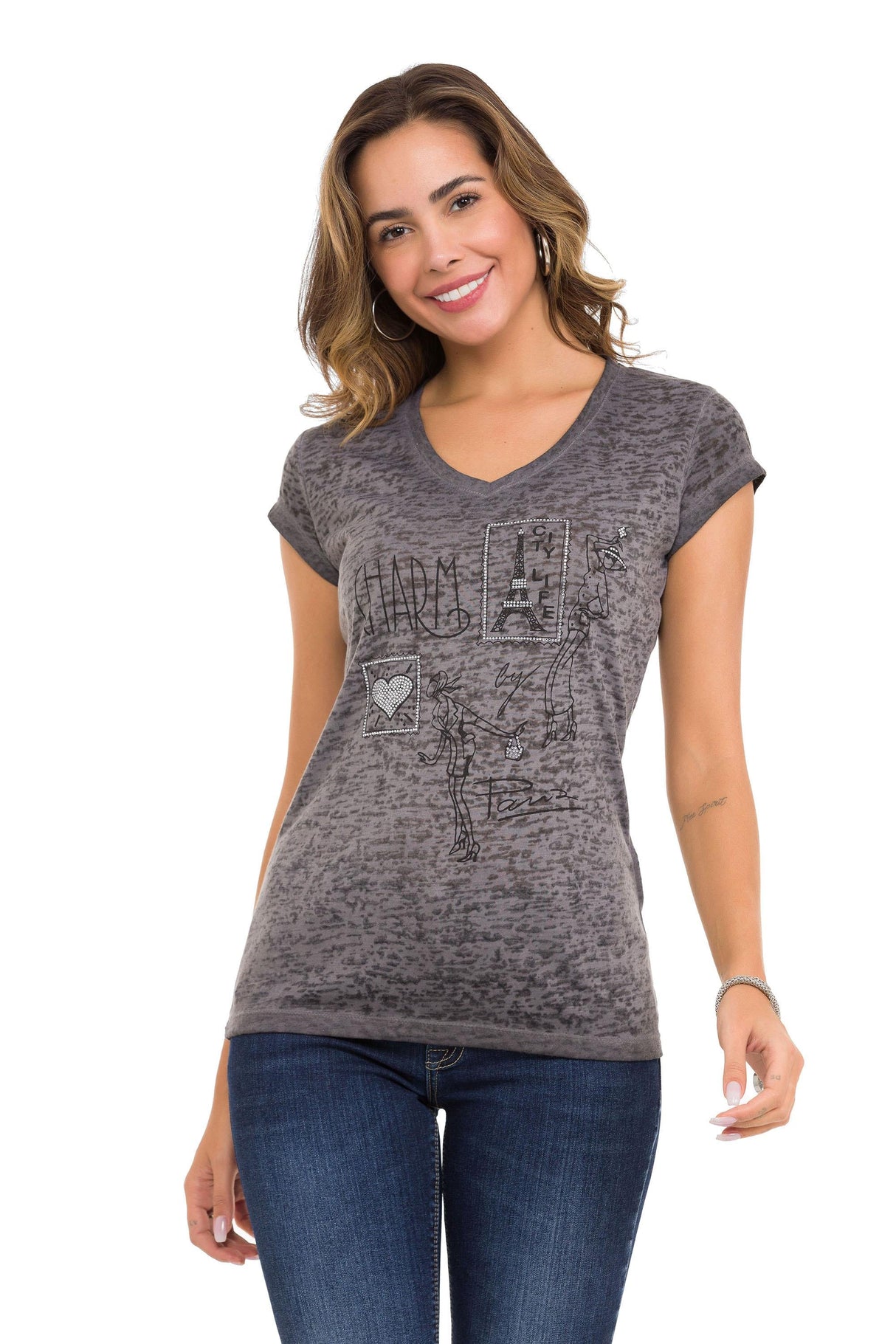 WT344 Women's T-shirt with eye-catching print