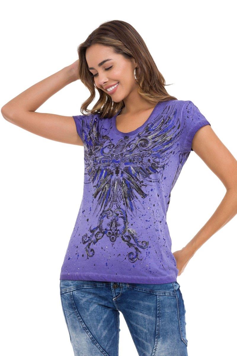 WT345 Women's T-shirt with fashionable front print