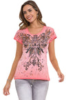 WT345 Women's T-shirt with fashionable front print