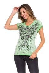 WT345 Women's T-shirt with fashionable front print
