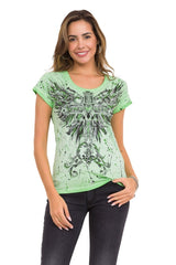 WT345 Women's T-shirt with fashionable front print