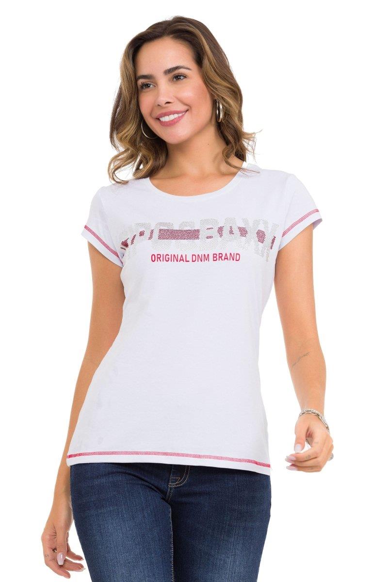 WT348 Women's T-shirt with shiny stone details