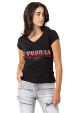 WT358 Women's glitter-look T-shirt