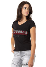 WT358 Women's glitter-look T-shirt