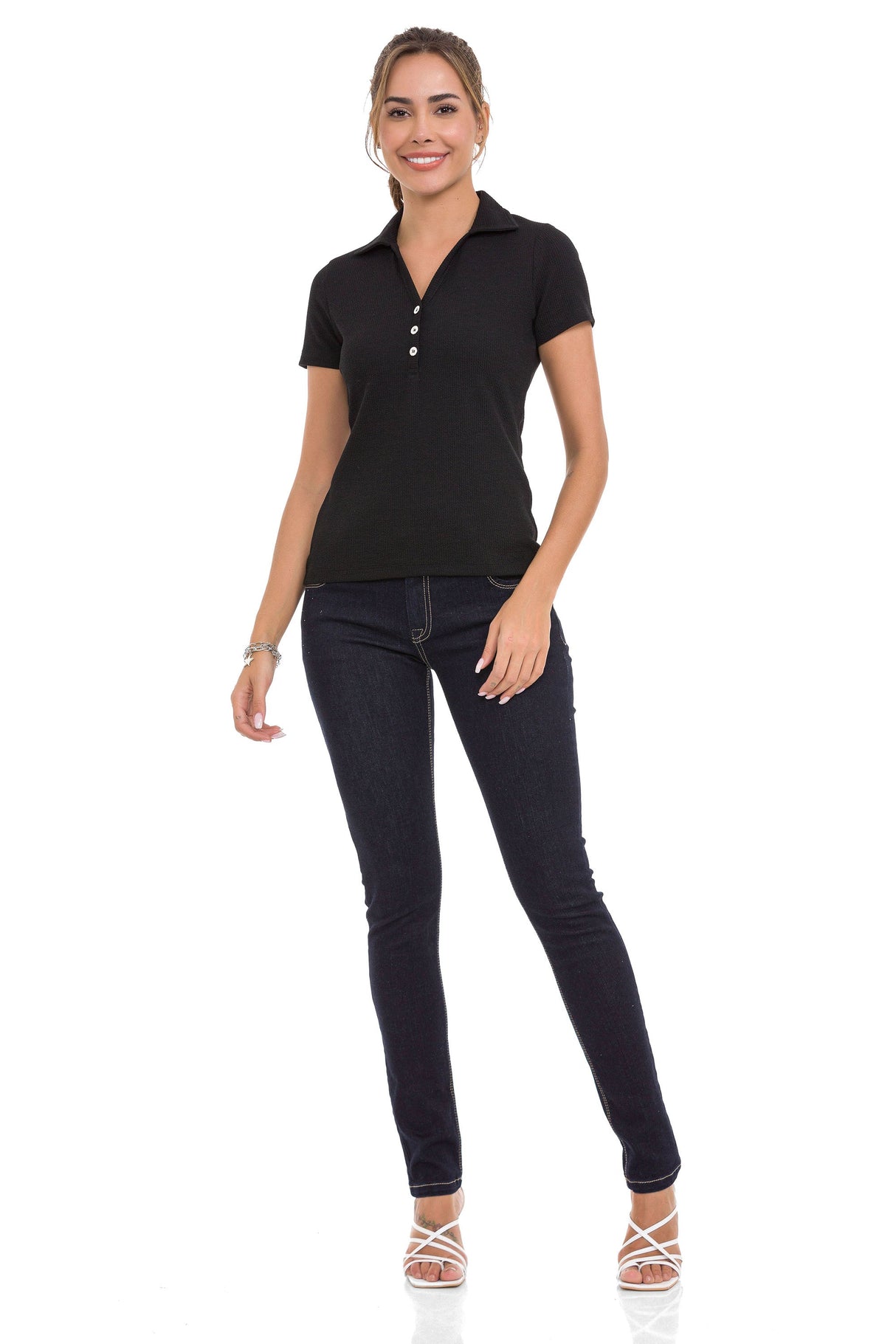 WT361 Women's T-shirt with classic polo collar