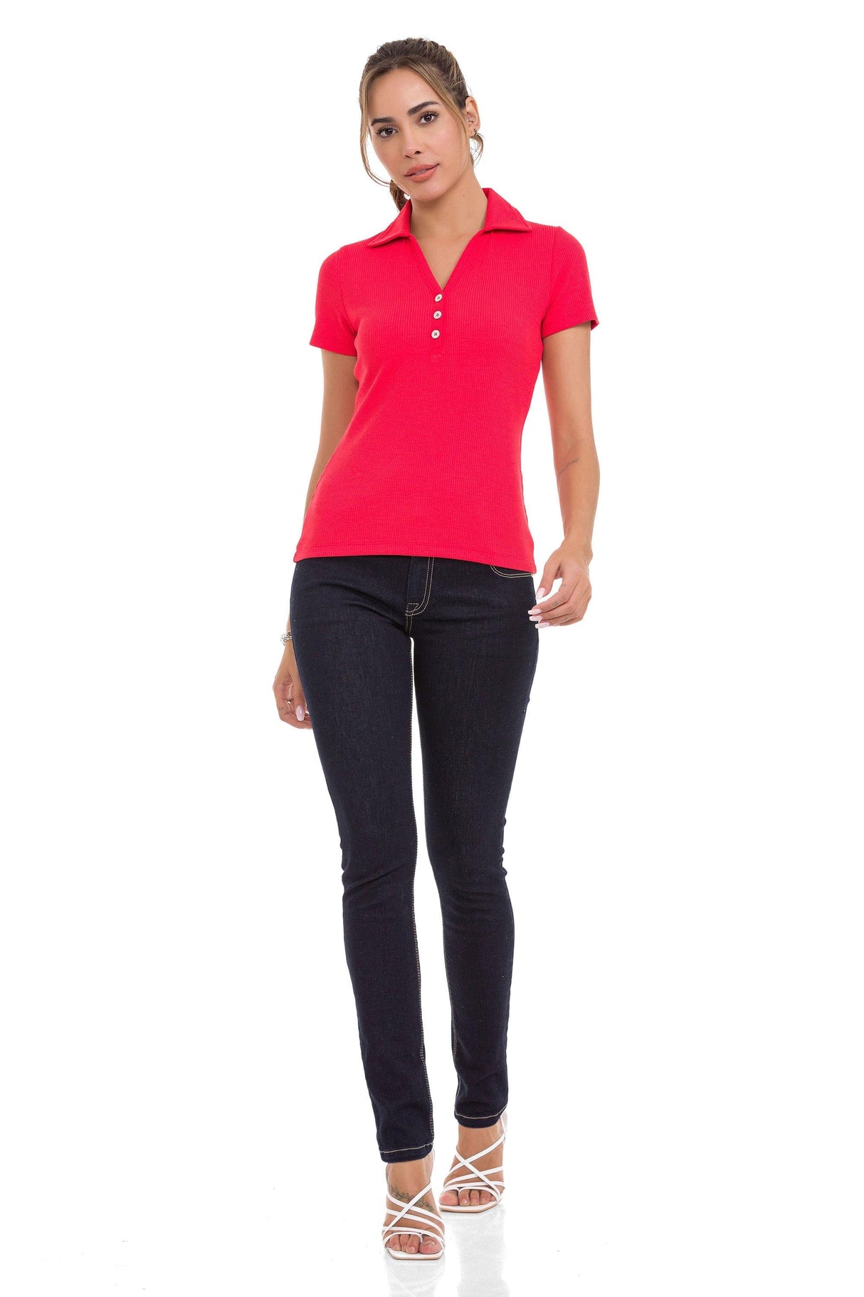 WT361 Women's T-shirt with classic polo collar