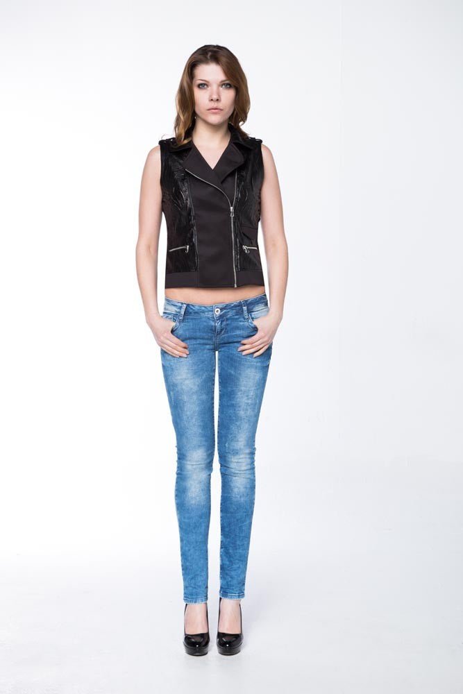 WW101 Women's sleeveless vest with side zipper
