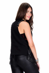WW109 Ladies' Vest with Tassels and Metal Embroidery