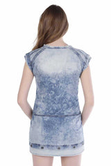 WY108 Women's Jersey Dress with Stylish Eyelets