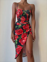 WY166 Summer dress with high leg cut