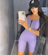 WY185 Slim-fit jumpsuit with zipper