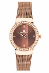 WZ101 ladies' watch made of glossy stone straw with a knitted steel strap