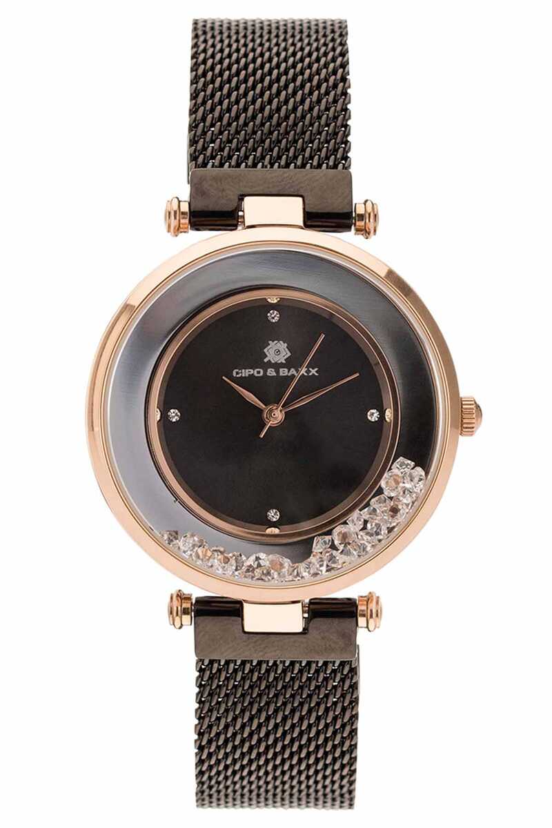 WZ104 ladies' watch on a steel mesh strap with stones